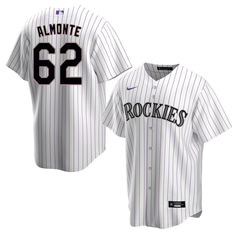 Nike Men #62 Yency Almonte Colorado Rockies Baseball Jerseys Sale-White